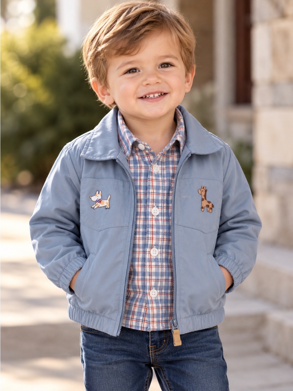 Baby B’Gosh Jacket & Little Planet Carter’s Plaid Shirt Bundle 24M/2T
